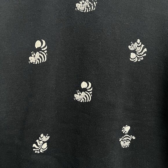 Disney Vans Large Black & White Cheshire Cat Sweatshirt Glow in the Dark - Picture 9 of 9